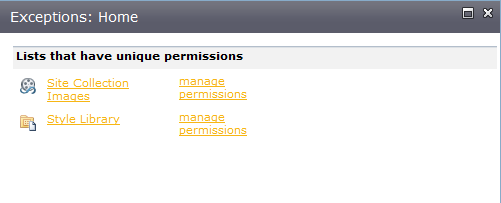 Permission Exception List
